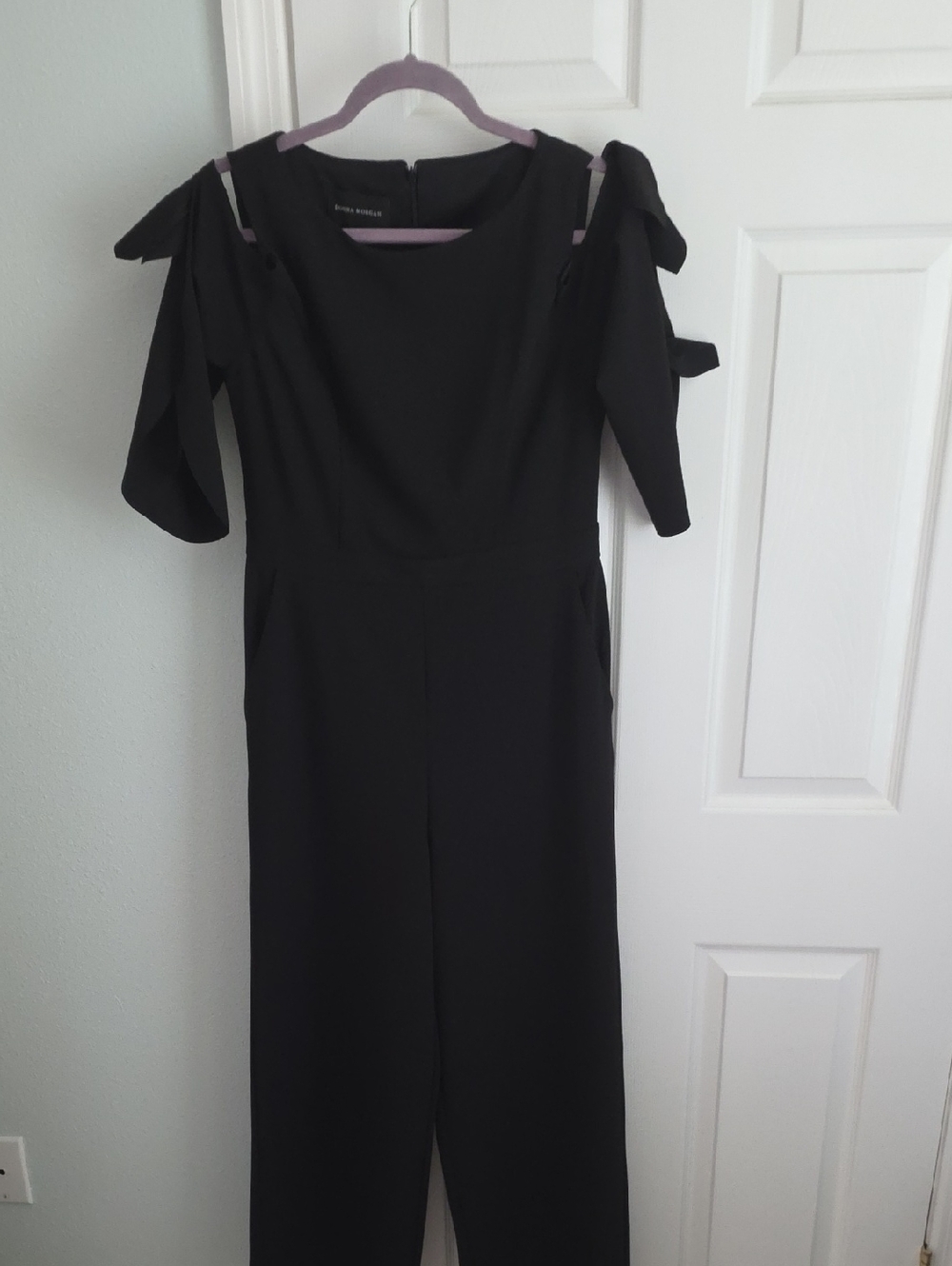 Donna Morgan Black Cold-Shoulder Jumpsuit